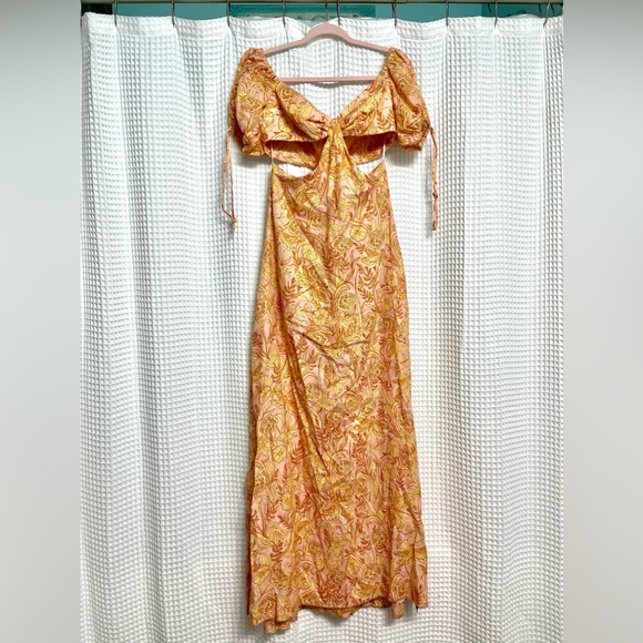 NWOT Ague Bendita Cielo Vuelo Atardecer Linen Maxi Dress Size Large NEVER WORN - Picture 7 of 13